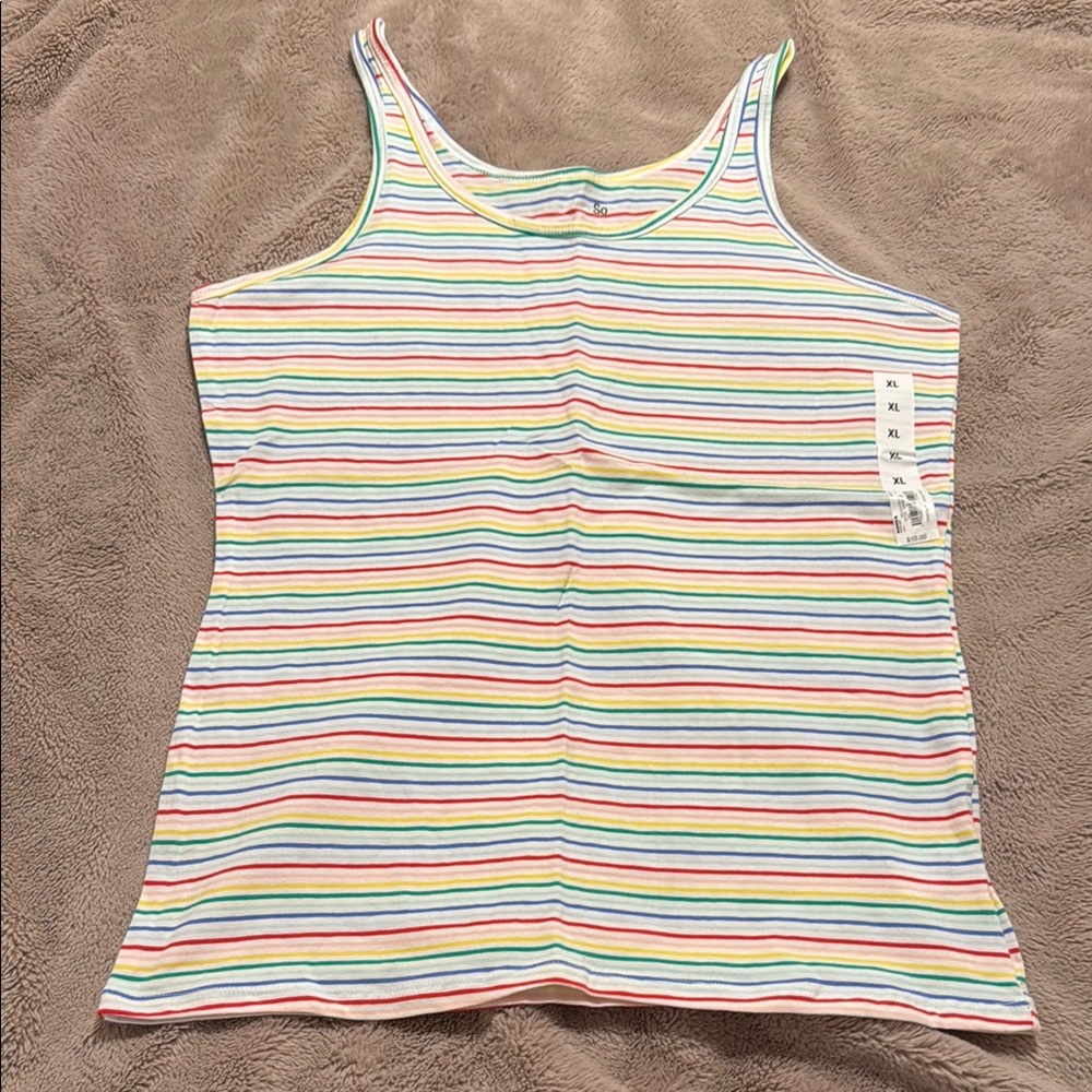 SO Multicolor Striped Tank Top